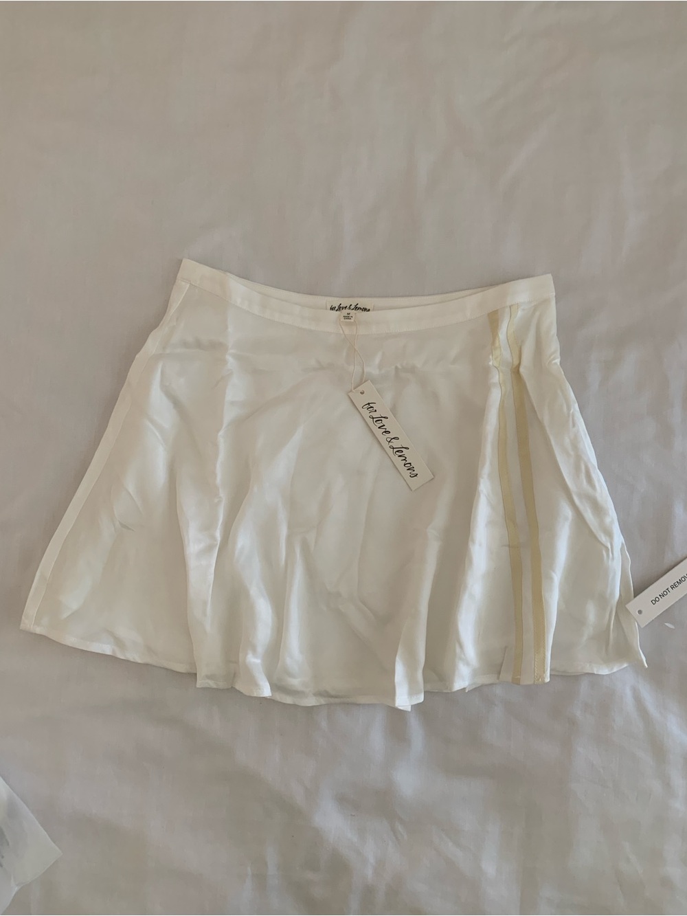 For Love & Lemons Victoria’s Secret Kimmy Mini Skirt NWT White Yellow M